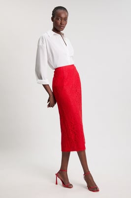 Lace Woven Midi Skirt