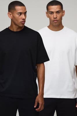 2 Pack Oversized Heavyweight Crew Neck T-Shirts