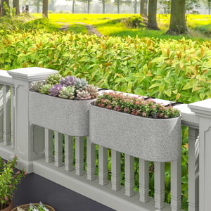 4goodz 2-delige set balkonplantenbak met afvoersysteem 42x16x15 cm -