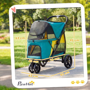 4goodz Luxe hondenkar hondenbuggy tot 20 kg met achterzak groen