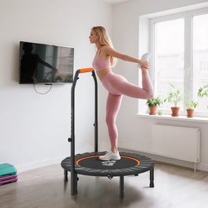 4goodz Fitnesstrampoline opvouwbaar rebounder met verstelbare handgreep 102 cm