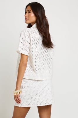 Broderie Boxy Short Sleeve Shirt