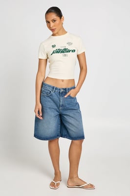 Mid Rise Denim Jorts