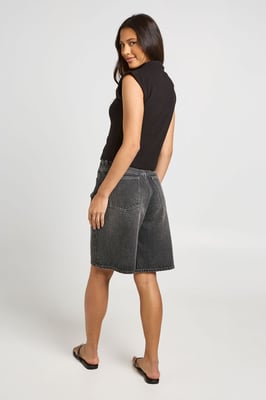 Mid Rise Denim Jorts