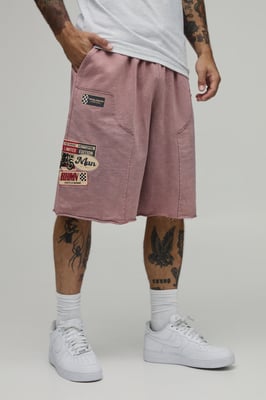 Baggy Fit Moto Washed Loopback Jersey Short