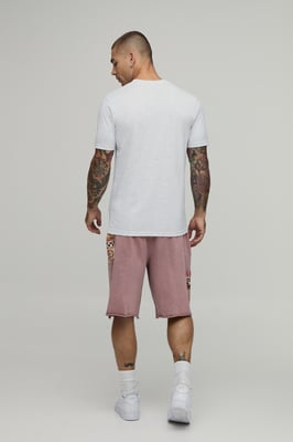 Baggy Fit Moto Washed Loopback Jersey Short