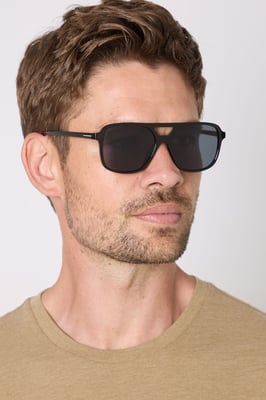 Black Aviator Sunglasses