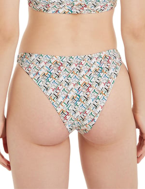 Tommy Hilfiger TH Monogram Cheeky High Leg Bikini Brief - TH Multi Monogram Calico