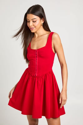 Bengaline Hook And Eye Skater Dress