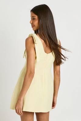 Petite Boucle Scoop Neck Tailored Mini Dress