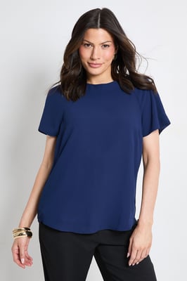 Basic Crew Neck Chiffon T-Shirt