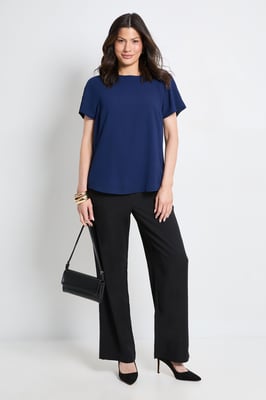Basic Crew Neck Chiffon T-Shirt