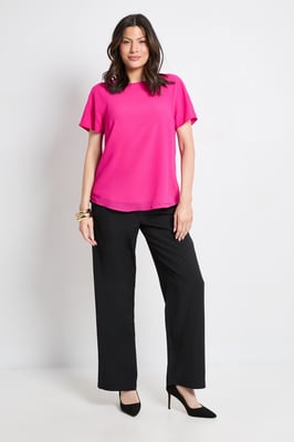 Basic Crew Neck Chiffon T-Shirt