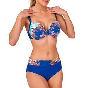 Women's Bikini with Underwire and High-Waisted Bottoms TEGB1853C