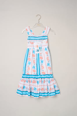 Scalloped Edge Dress and Matching Hair Clips Set