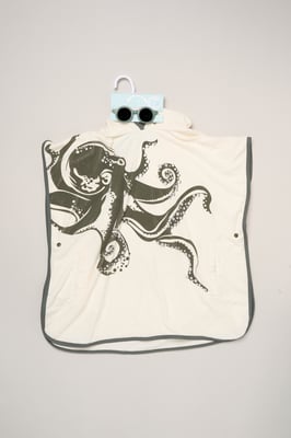 Octopus Towelling Poncho, Swim Shorts and Sunglasses Set