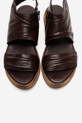 Lunas Läder Side-Zip Platt Klack Sandal