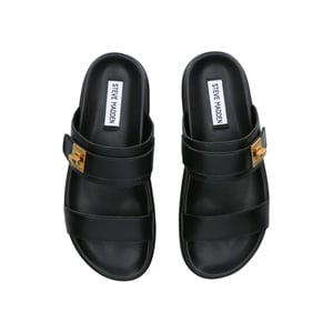 Leather Take Two Black Sandals