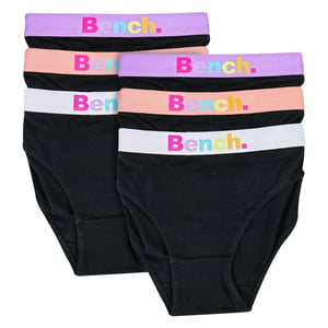 6 Pack Girls Black Cotton Stretch Briefs Soft Breathable Everyday Underwear