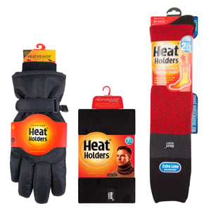 Mens Ski Set Neckwarmer Gloves & Thermal Ski Socks Winter Wear