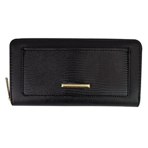 Ladies Faux Leather Wallet Large Textured Purse with Metal Detail Organiser