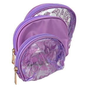 3 Piece Ladies Butterfly Print Cosmetic Bag Set Makeup Toiletry Travel Bags