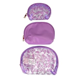 3 Piece Ladies Butterfly Print Cosmetic Bag Set Makeup Toiletry Travel Bags