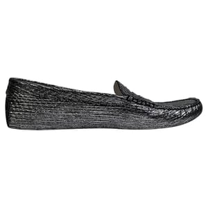 Tod's Metallic Accent Instapschoenen in Zilveren Leer