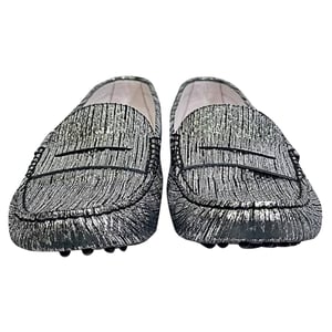 Tod's Metallic Accent Instapschoenen in Zilveren Leer
