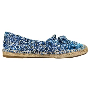 Charlotte Olympia Bandana Espadrille Flats in Blue Canvas