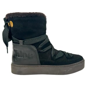 See by Chloé Charlee Shear-Lined Sneeuwschoenen in Zwart Suède