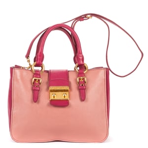 Two color Pushlock Tote schoudertas