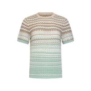 Smashed Lemon Gebreide top met zigzag print in groen en beige |