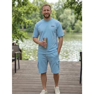 Indigo Denim Denim jogging set heren licht blauw modaitalia