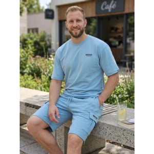 Indigo Denim Denim jogging set heren licht blauw modaitalia