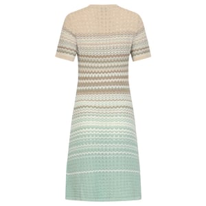 Smashed Lemon Gebreide jurk met zigzag print in groen en beige |