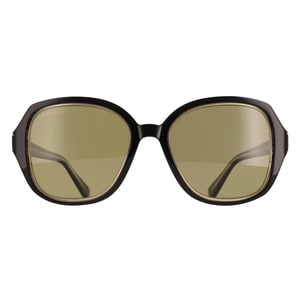 Serengeti Square Womens Shiny Black Transparent Layer Mineral Polarized 555nm Hayworth