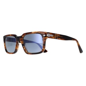 Persol Rectangle Mens Striped Black & Brown Light Blue PO3272S