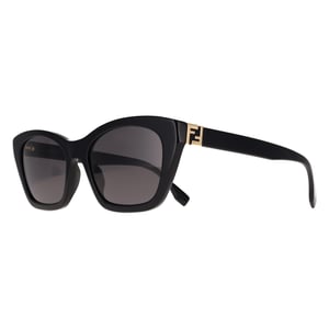 Fendi Rectangle Womens Shiny Black  Smoke Grey FE40205I Forever Fendi