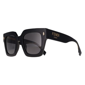 Fendi Square Womens Shiny Black  Smoke Grey FE40101I Fendi Roma