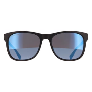 Lacoste Rectangle Mens Matte Black Sild Grey Blue Mirror L6031S