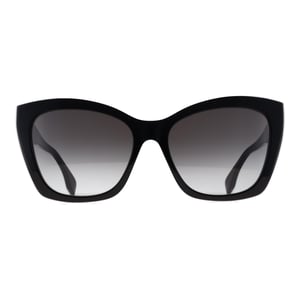 Fendi Cat Eye Womens Shiny Black  Smoke Grey Gradient FE40151I Lettering