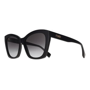 Fendi Cat Eye Womens Shiny Black  Smoke Grey Gradient FE40151I Lettering