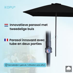 Kopu ® leon parasol met hoes rechthoek 150x250 cm balkonparasol -