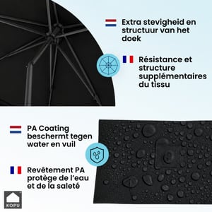 Kopu ® leon parasol met hoes rechthoek 150x250 cm balkonparasol -