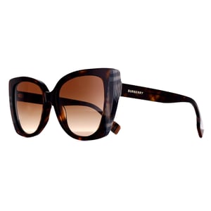Burberry Cat Eye Womens Dark Havana with Check Brown Brown Gradient BE4393 Meryl