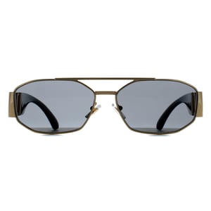 Versace Rectangle Unisex Gold Dark Grey VE2287