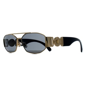 Versace Rectangle Unisex Gold Dark Grey VE2287