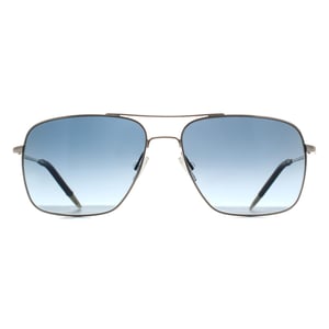 Oliver Peoples Rectangle Unisex Silver Blue Gradient Polarized OV1150S Clifton