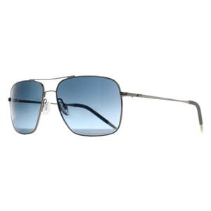 Oliver Peoples Rectangle Unisex Silver Blue Gradient Polarized OV1150S Clifton